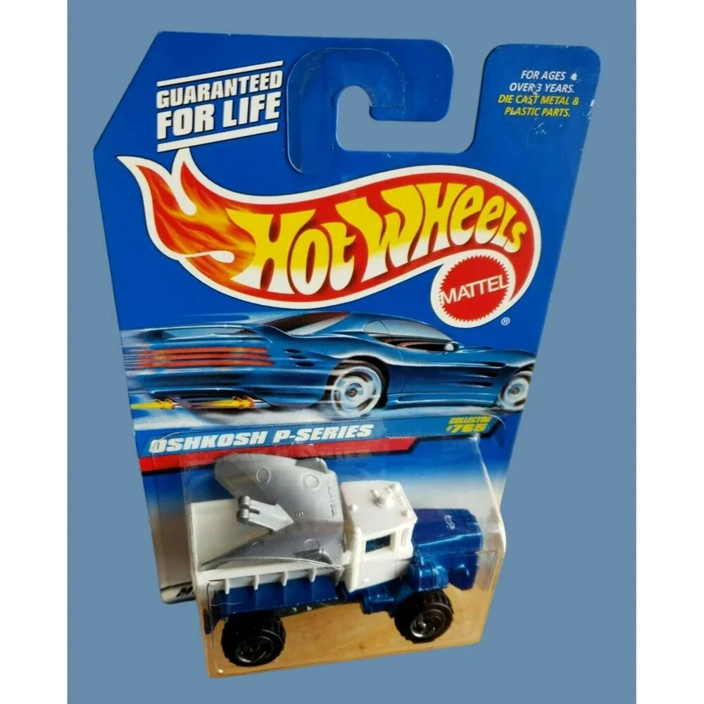 Vintage 1998 Hot Wheels OSHKOSH P-SERIES SNOW PLOW Blue #765 MAINLINE ORSB Blade